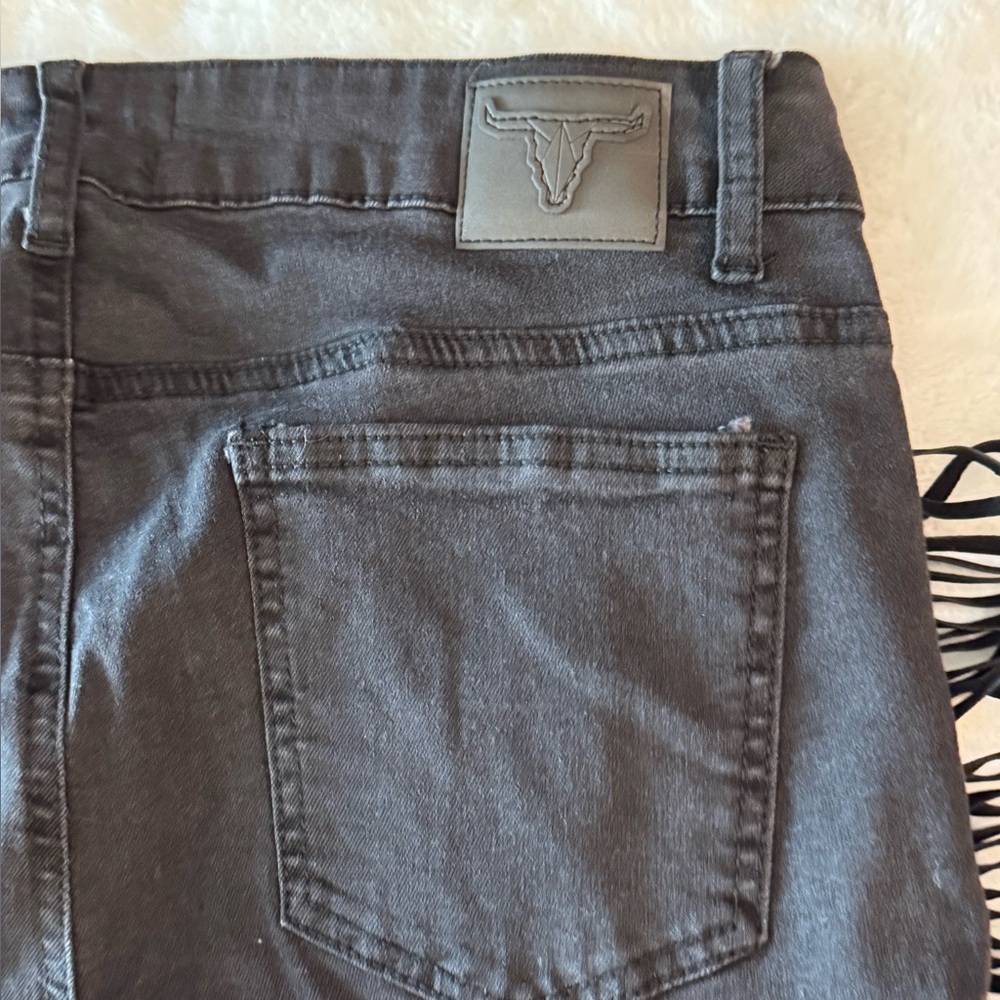Lucky & Blessed Black Fringe Skinny Jeans - Picture 7 of 12